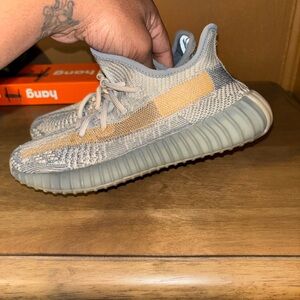 Adidas Gray and Tan Sneakers with Knit Upper